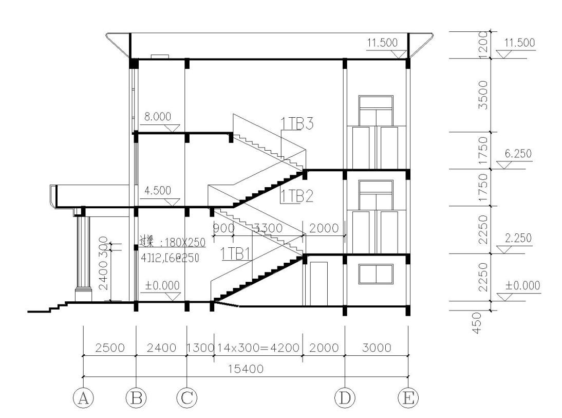 [广东]兴宁县三层小型社区活动中心建筑施工图cad施工图下载【ID:166565194】