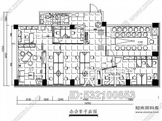 施工图西安某办公空间装修图cad施工图下载【ID:532100853】