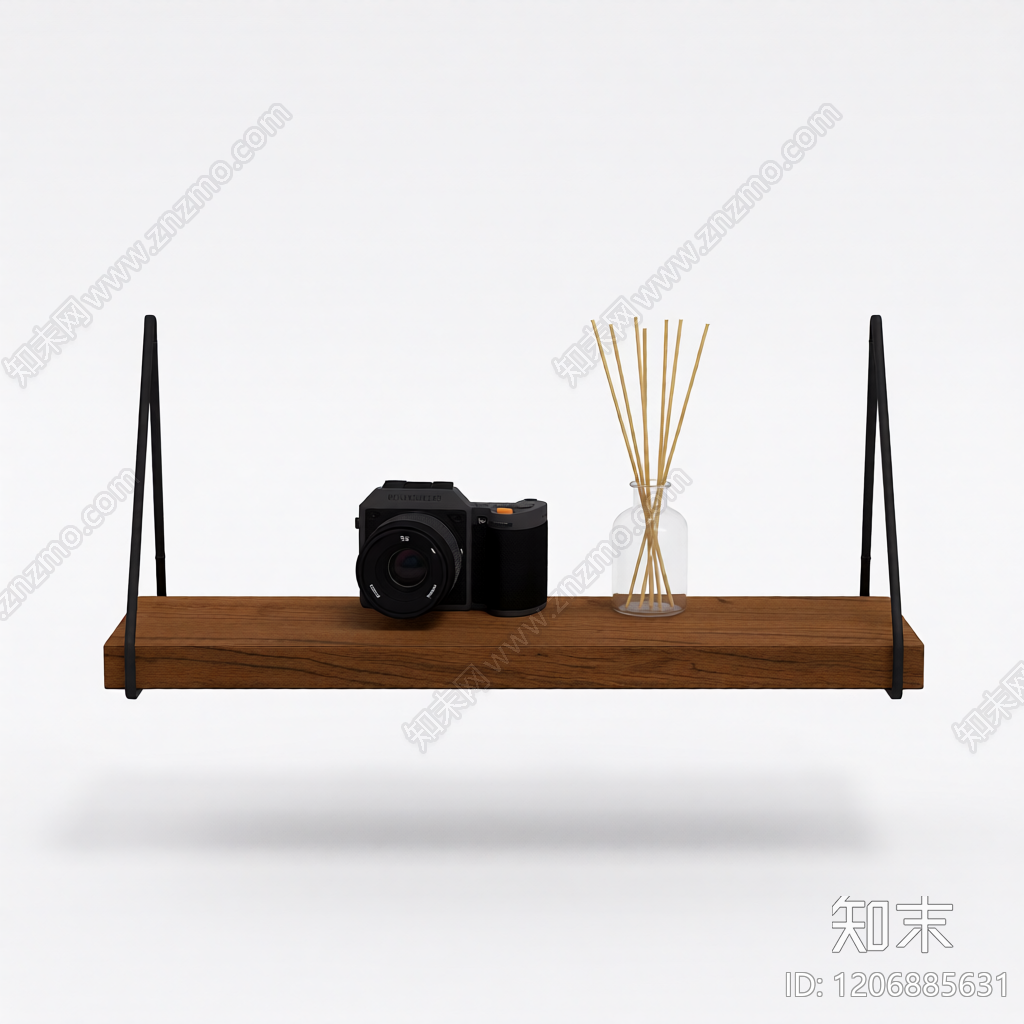 木质搁板带支架3D模型下载【ID:1206885631】