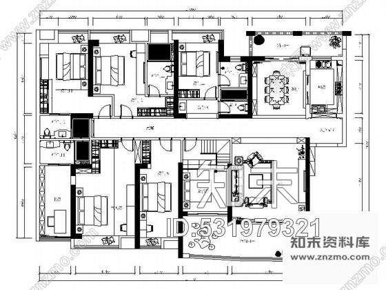 施工图广东原创精品豪宅中欧混搭七居室样板间装修施工图含效果cad施工图下载【ID:531979321】