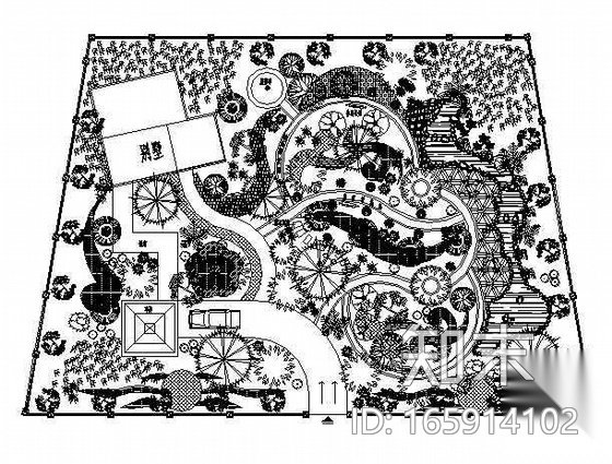 别墅绿化设计平面图6例cad施工图下载【ID:165914102】