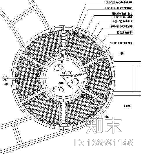 圆形广场铺装详图施工图下载【ID:166591146】