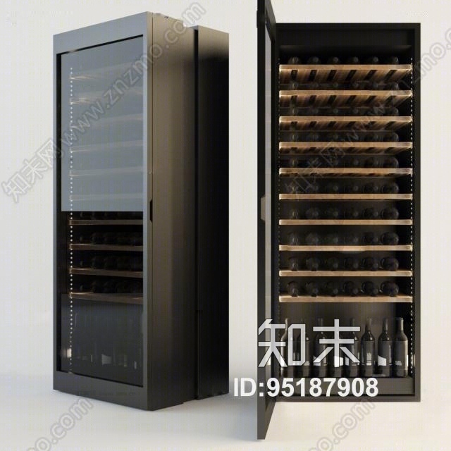现代红酒恒温柜3D模型下载【ID:95187908】