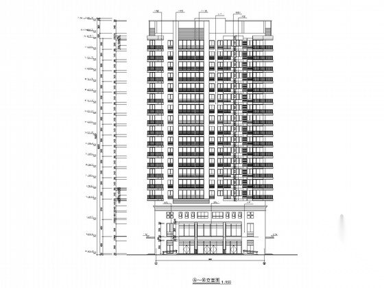 [陕西]18层高层商住楼建筑施工图施工图下载【ID:166198154】