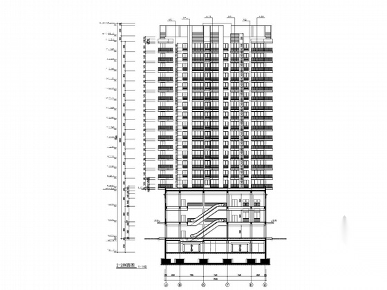 [陕西]18层高层商住楼建筑施工图施工图下载【ID:166198154】