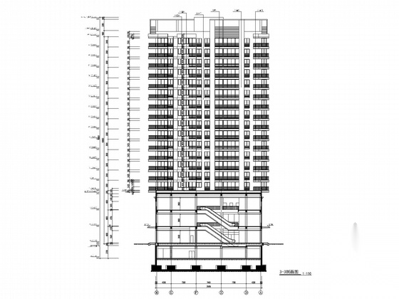 [陕西]18层高层商住楼建筑施工图施工图下载【ID:166198154】