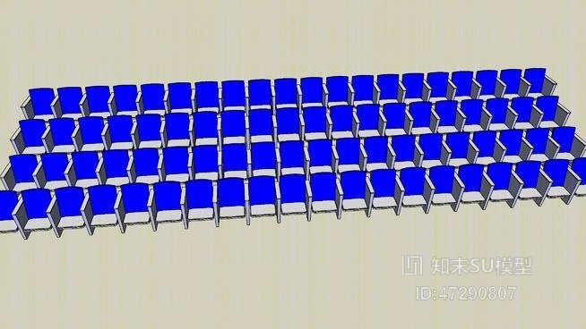 大礼堂椅SU模型下载【ID:47290807】
