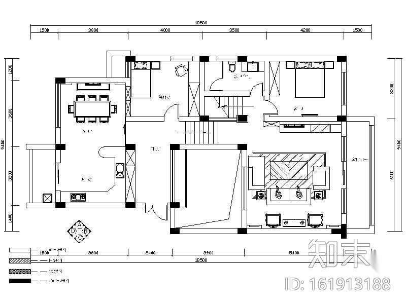 [成都]某花园别墅施工图（含实景）cad施工图下载【ID:161913188】