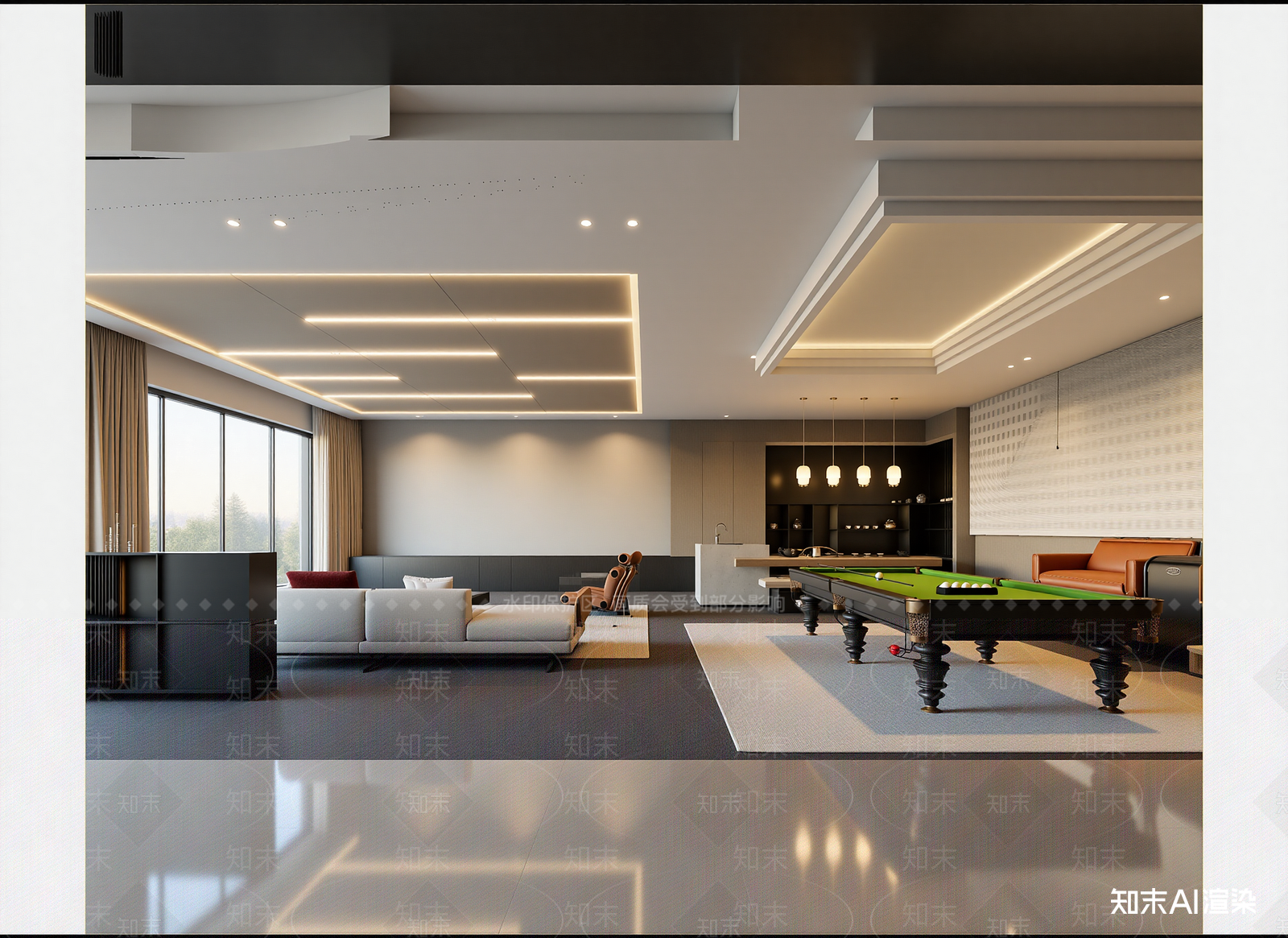 现代台球室3D模型下载【ID:1214677234】