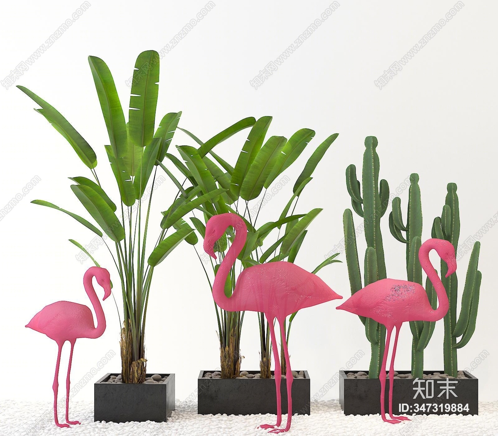 现代炎烈鸟雕塑3D模型下载【ID:347319884】