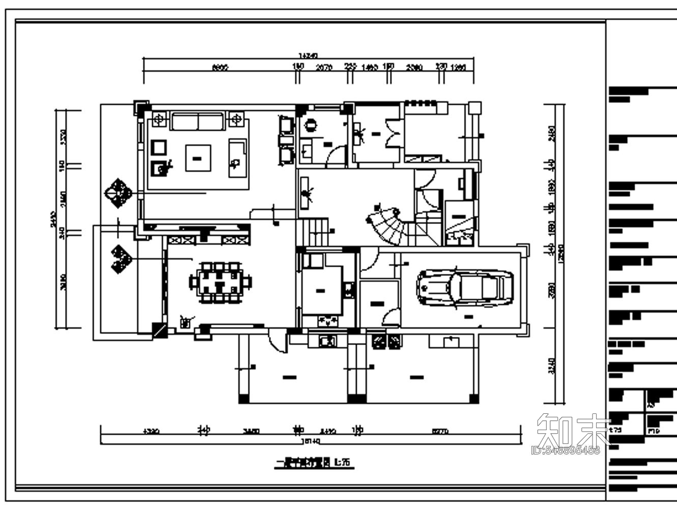 别墅大宅室内装修CAD施工图施工图下载【ID:548895458】