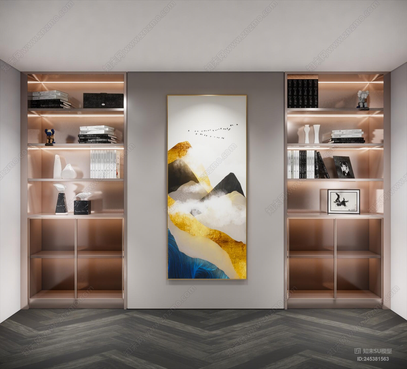 现代轻奢展示架SU模型下载【ID:245381563】