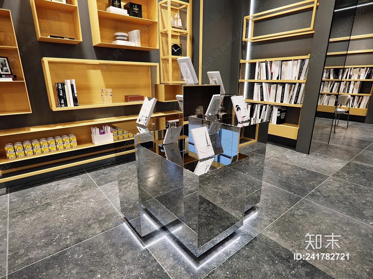 现代书吧图书馆3D模型下载【ID:241782721】