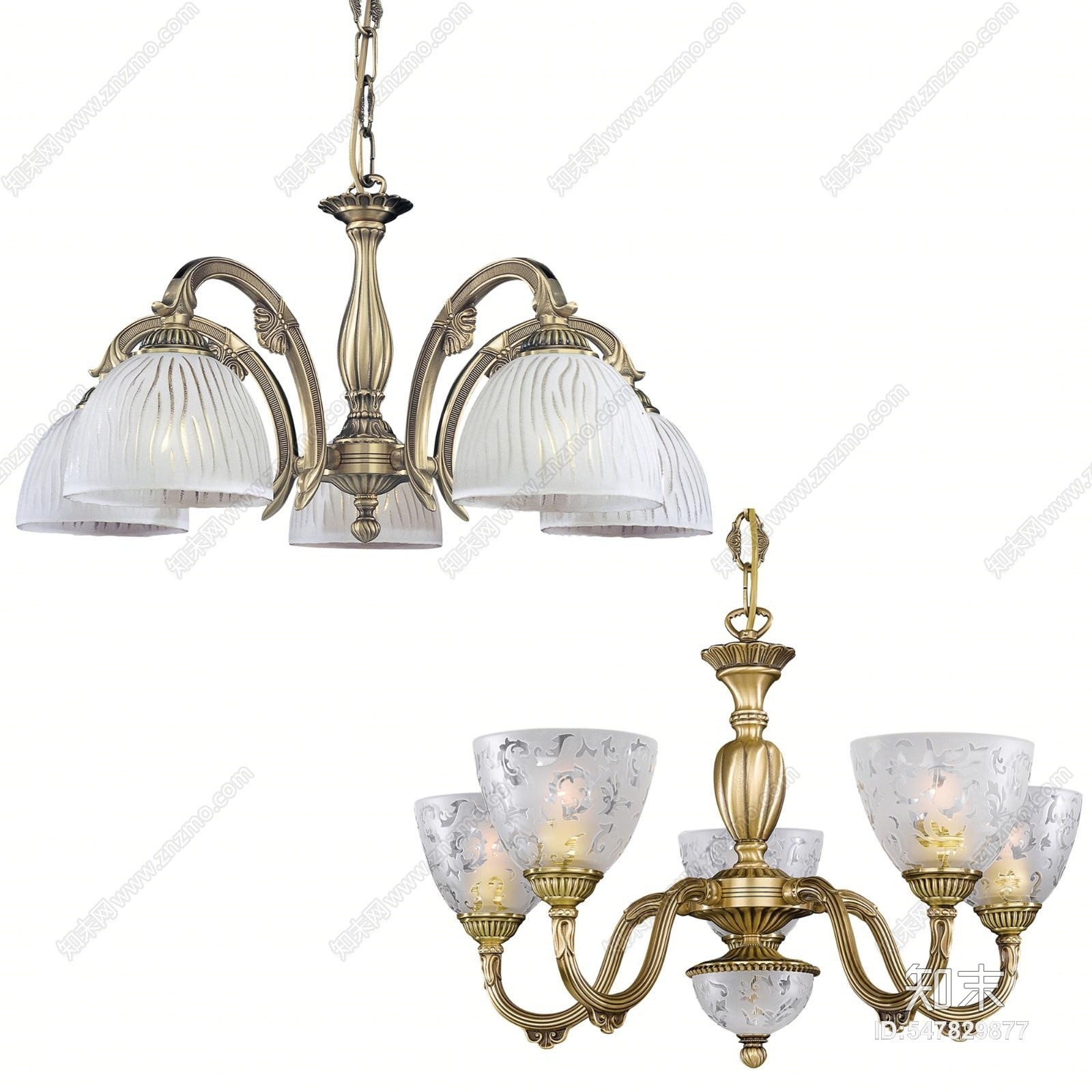 美式田园吊灯3D模型下载【ID:547829877】