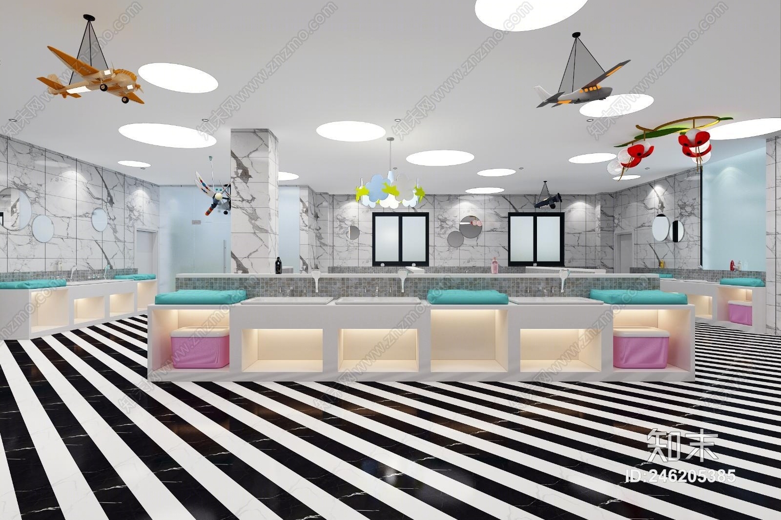 现代儿童泳池洗澡房3D模型下载【ID:246205385】