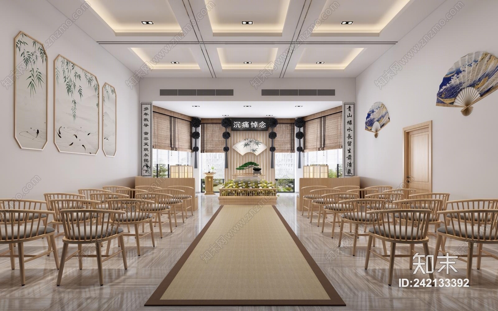 日式告别厅3D模型下载【ID:242133392】