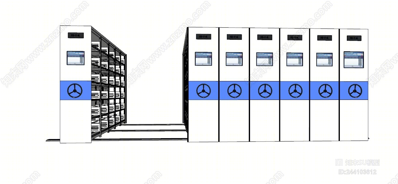 现代智能档案架SU模型下载【ID:244103612】
