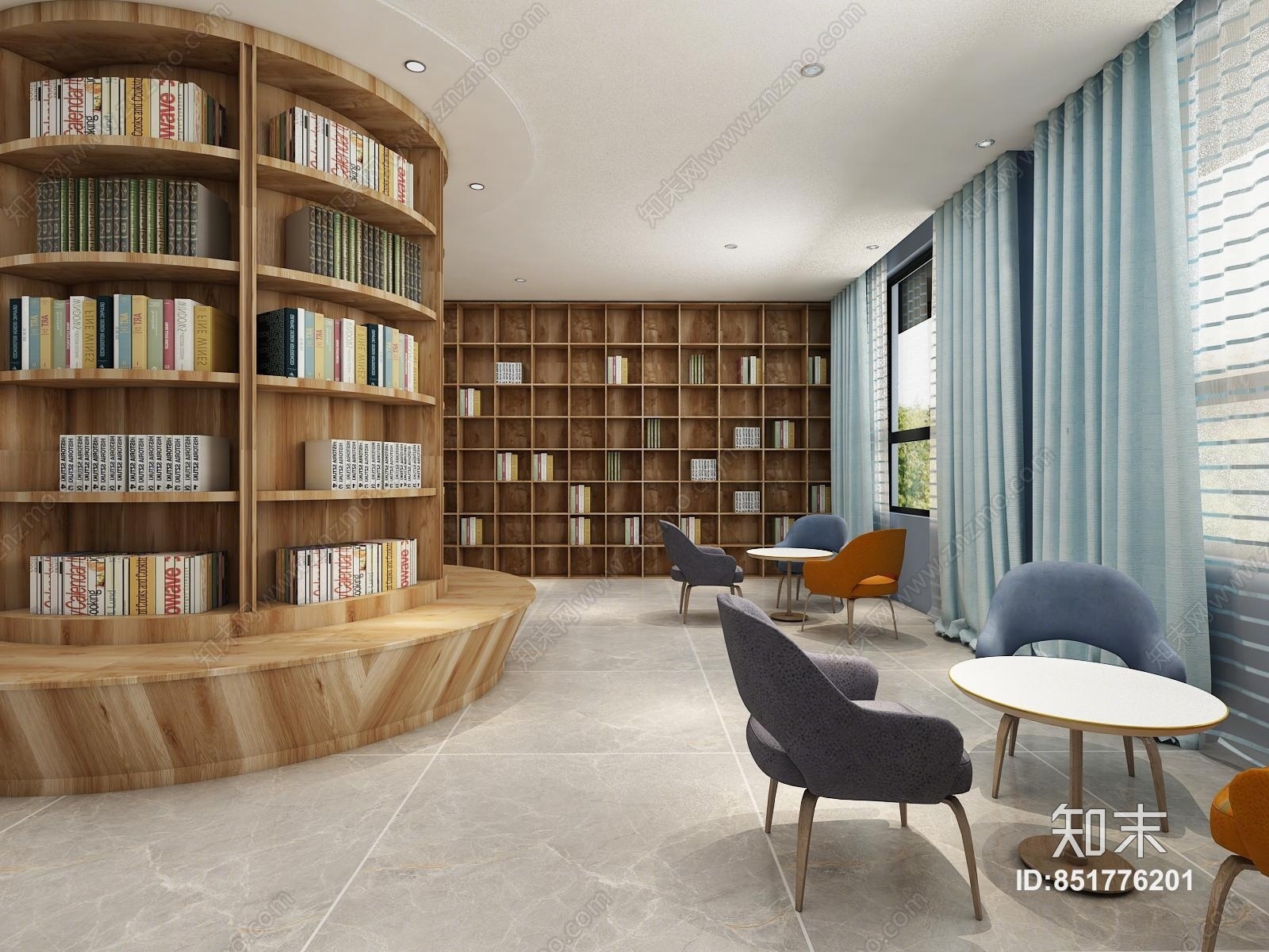 现代风格少儿图书馆3D模型下载【ID:851776201】