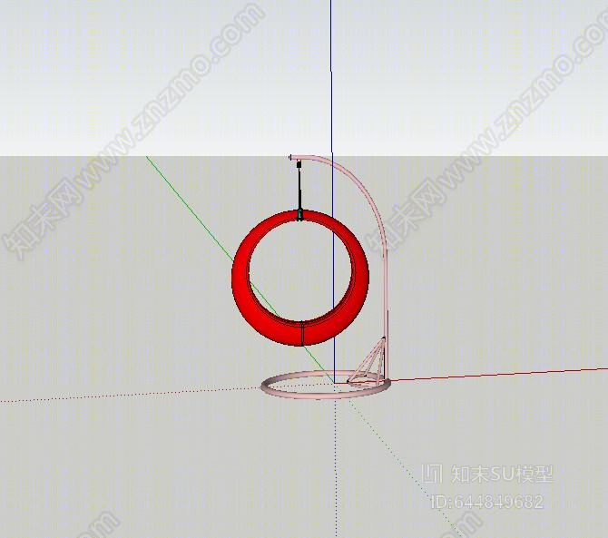 现代铁艺儿童秋千SU模型下载【ID:644849682】