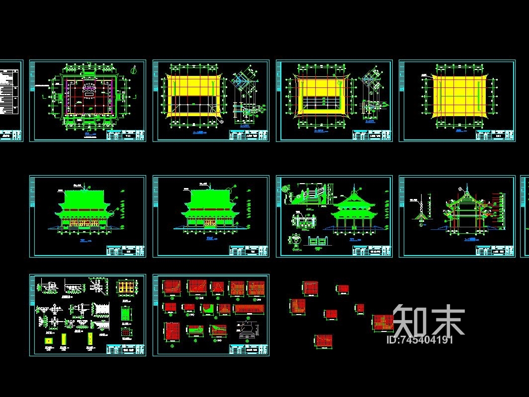 金华三姑殿大雄宝殿建筑施工图施工图下载【ID:745404191】