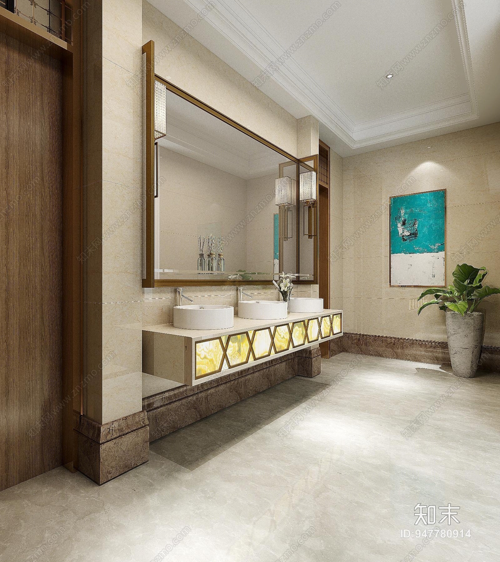 现代工装卫生间3D模型下载【ID:947780914】