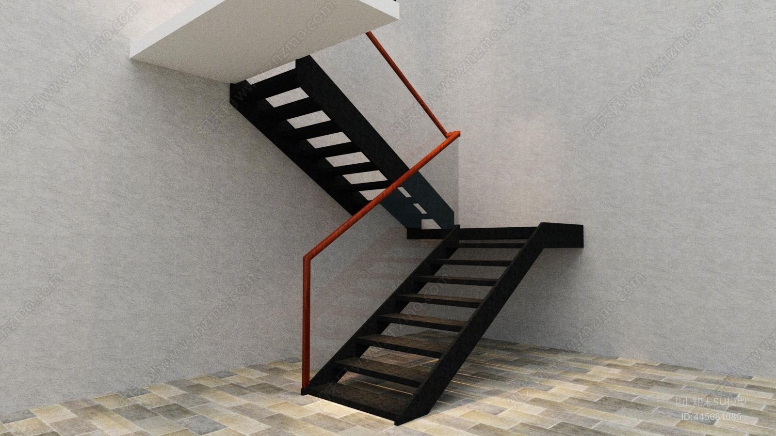 现代玻璃栏杆SU模型下载【ID:445681085】