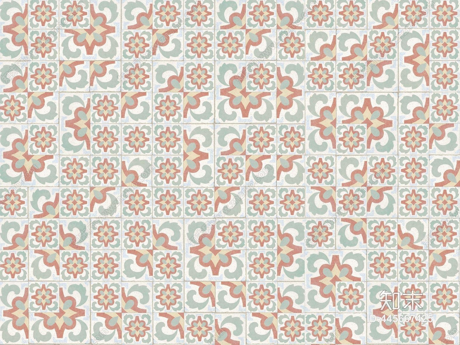 现代简约清新花砖装饰壁纸壁画贴图贴图下载【ID:445667425】