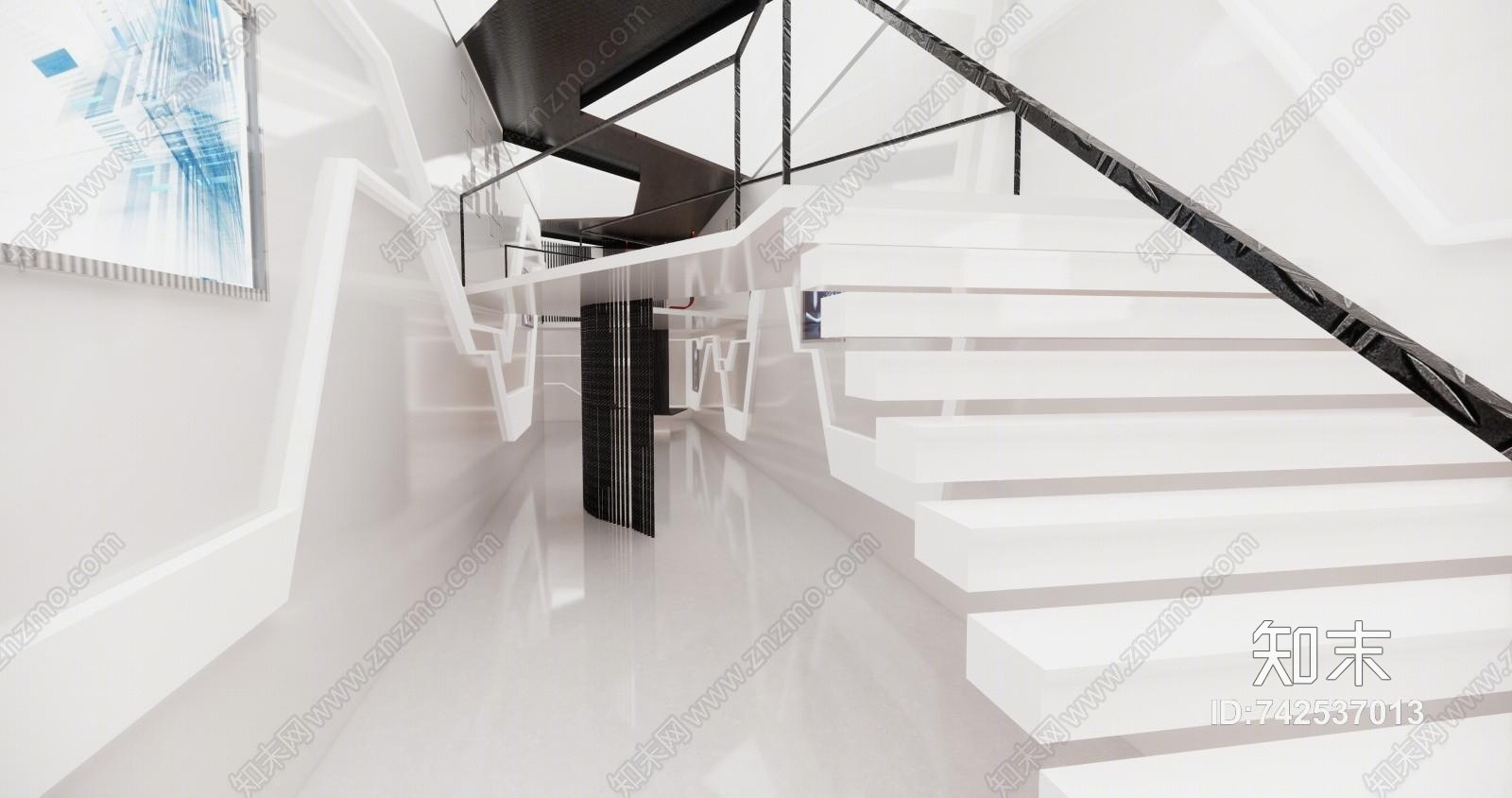 现代展示空间设计3D模型下载【ID:742537013】