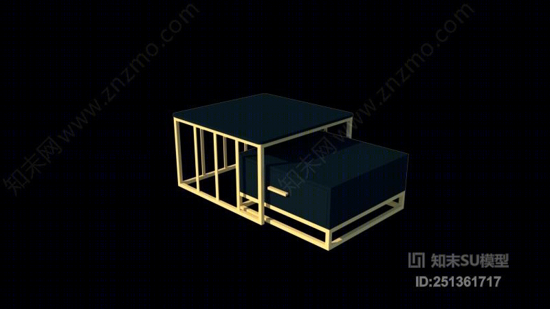 现代风格凳子茶几组合SU模型下载【ID:251361717】