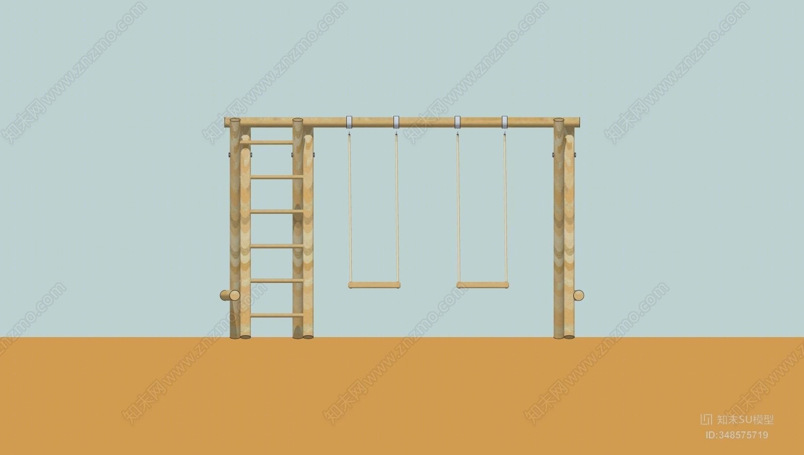 中式风格秋千SU模型下载【ID:348575719】