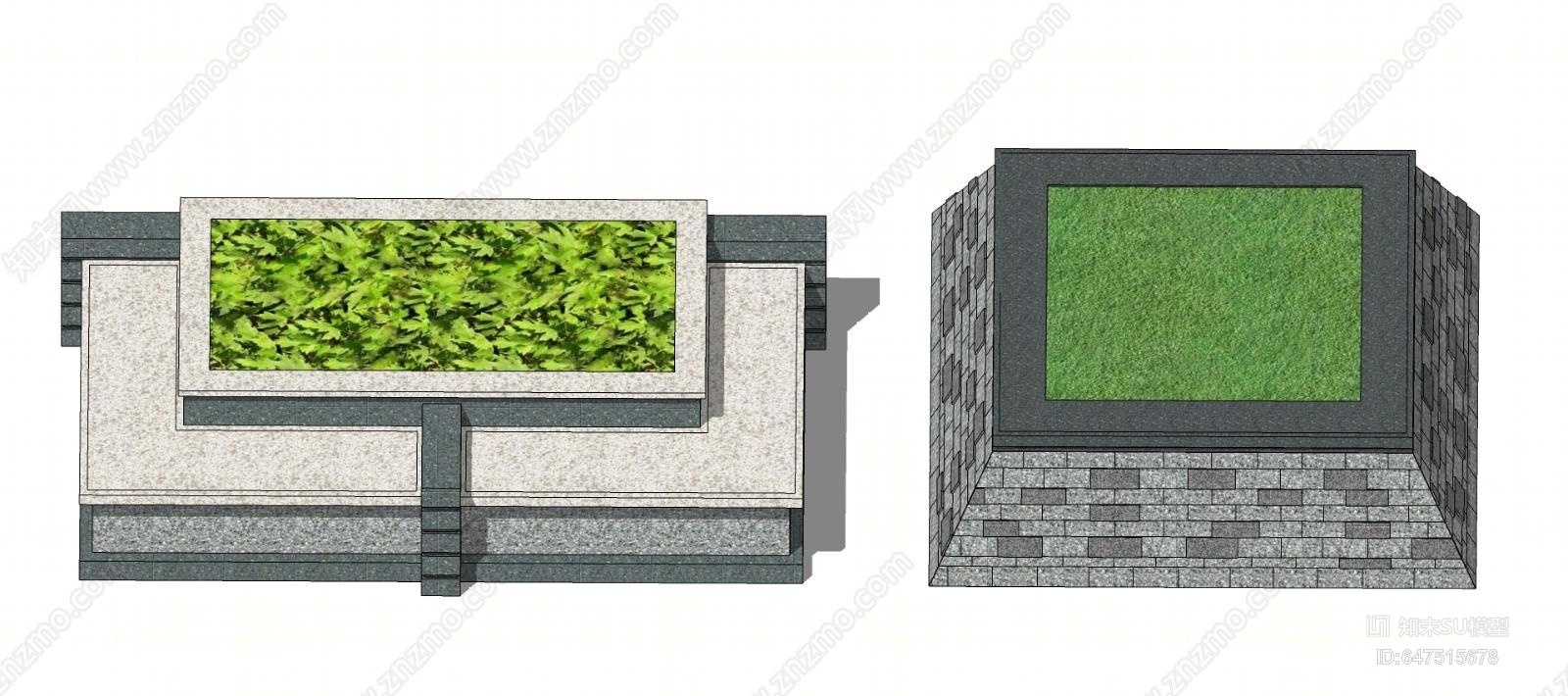 现代方形树池SU模型下载【ID:647515678】