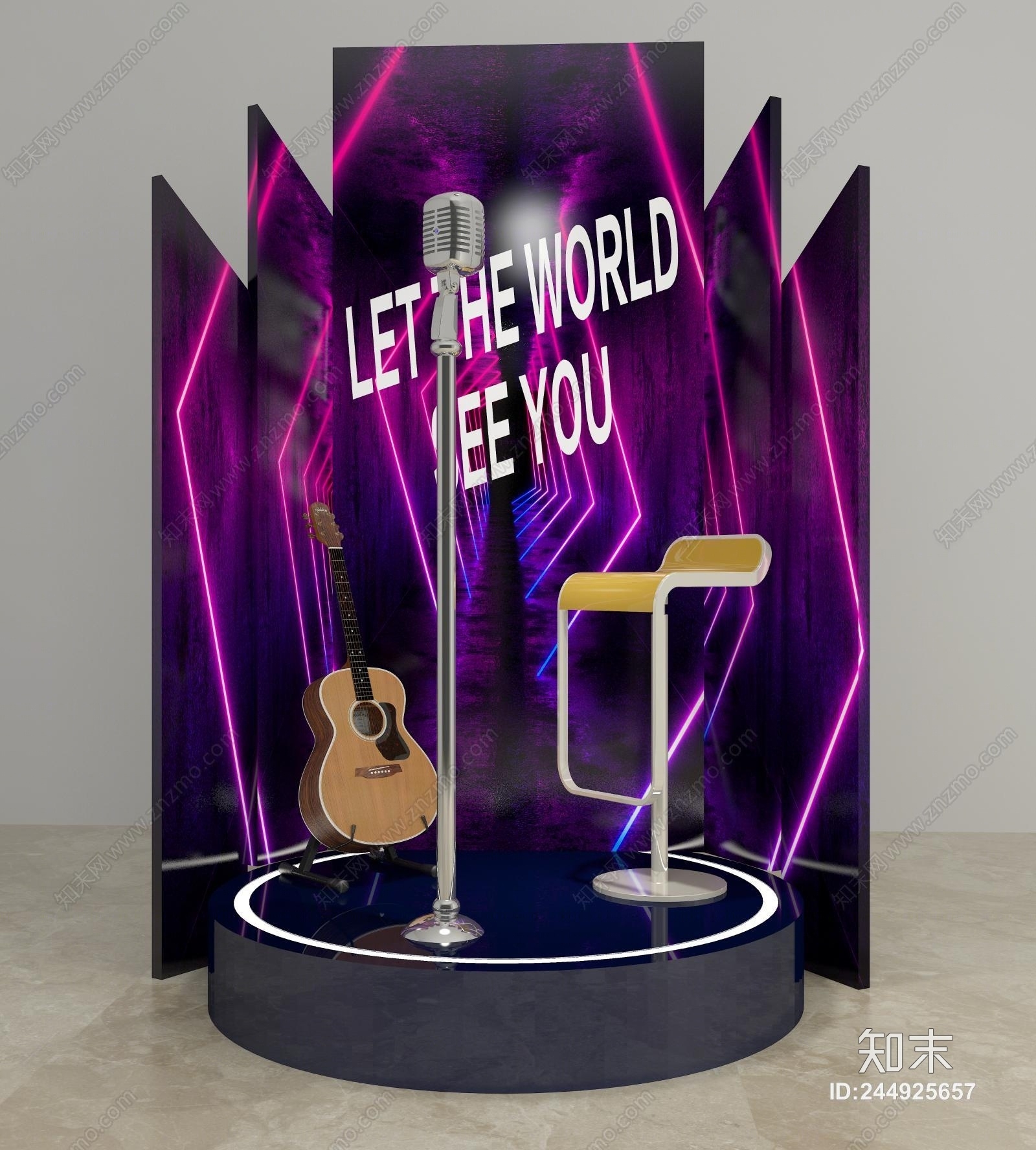 现代圆形小舞台3D模型下载【ID:244925657】