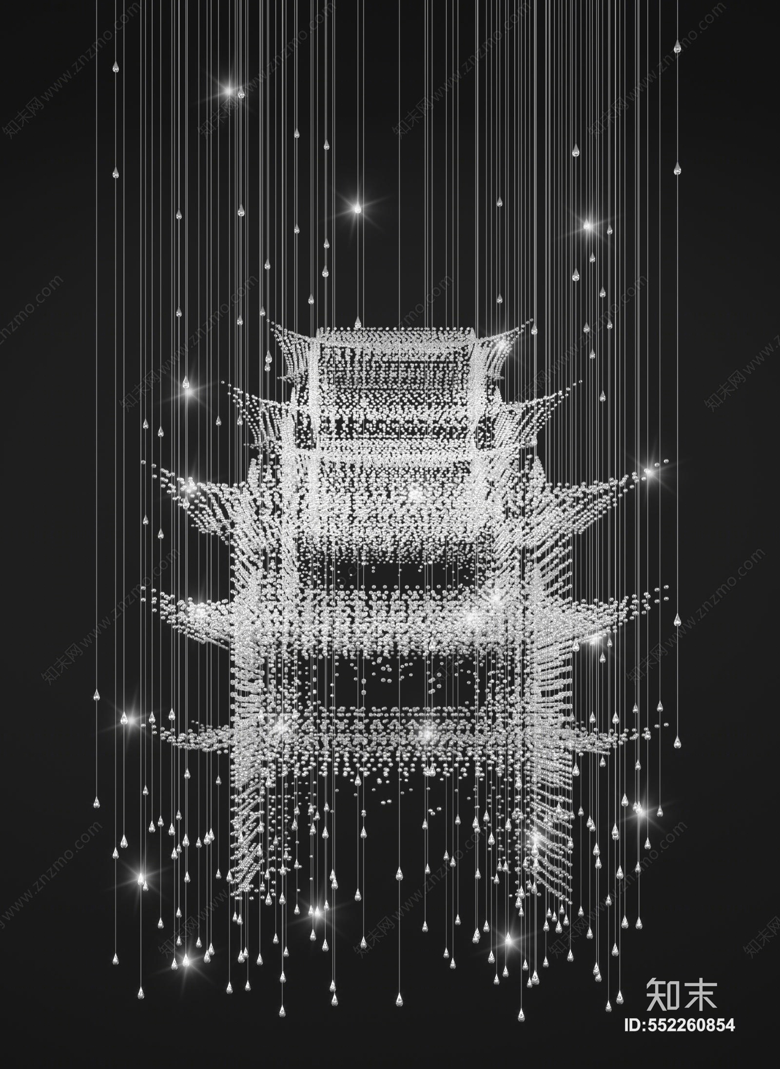 新中式装饰灯具3D模型下载【ID:552260854】