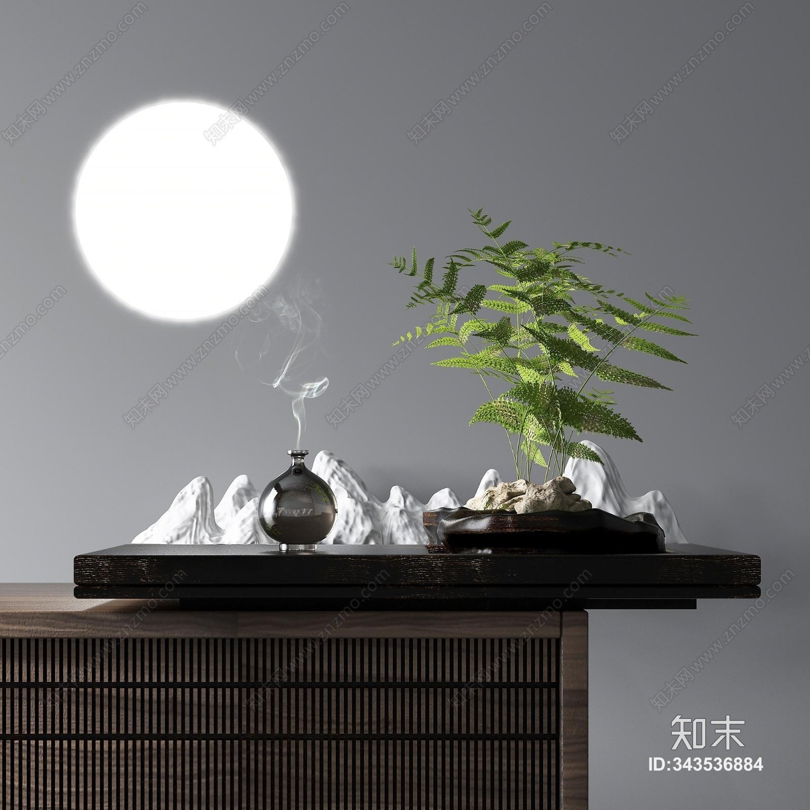 新中式盆景3D模型下载【ID:343536884】