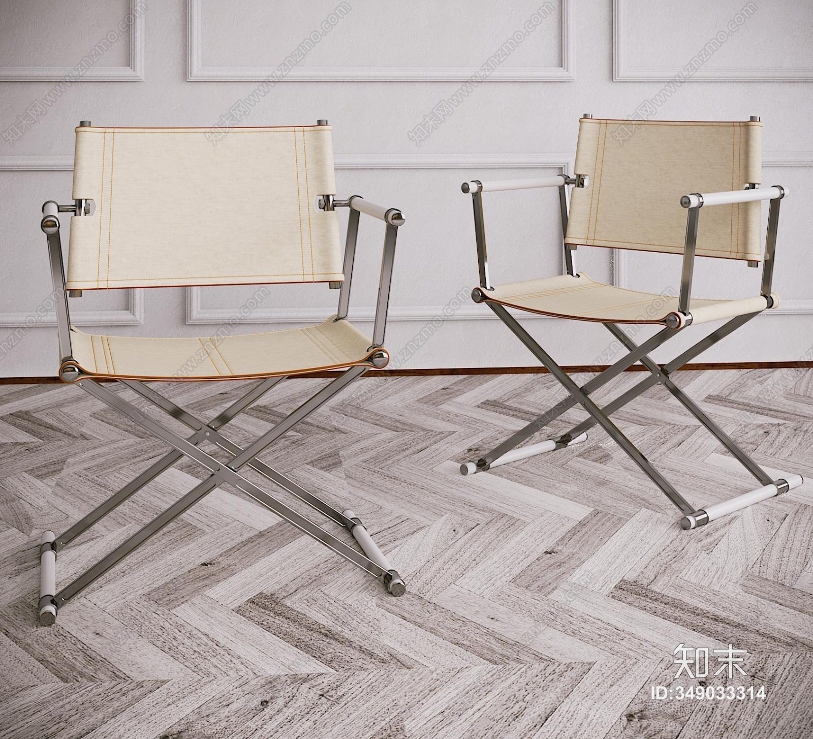 现代布艺折叠凳3D模型下载【ID:349033314】