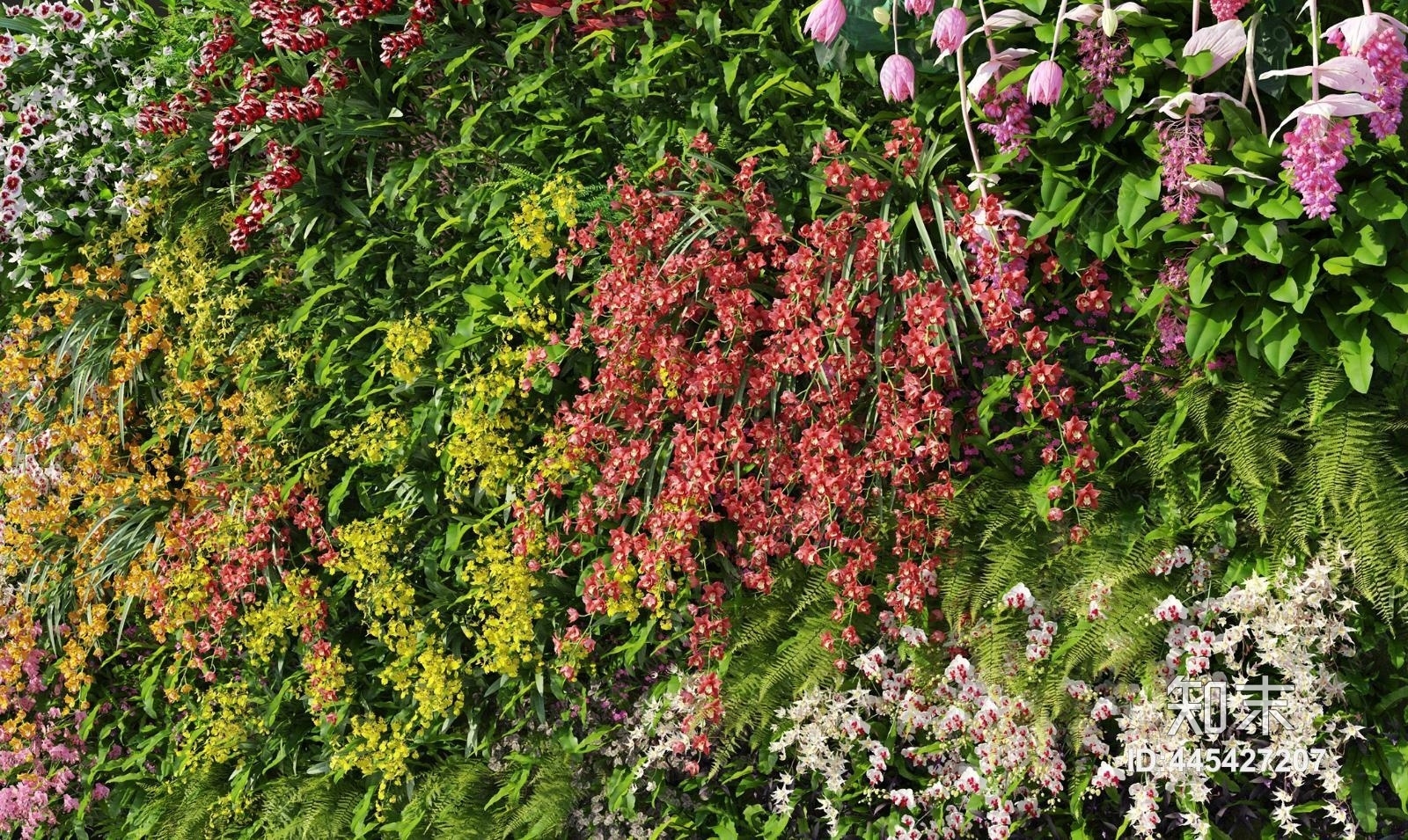 现代绿植墙3D模型下载【ID:445427207】