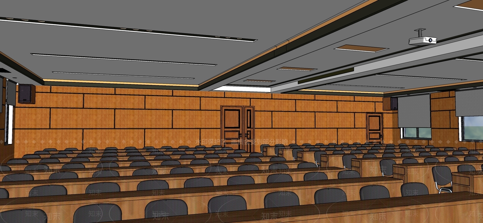 现代礼堂SU模型下载【ID:434301492】