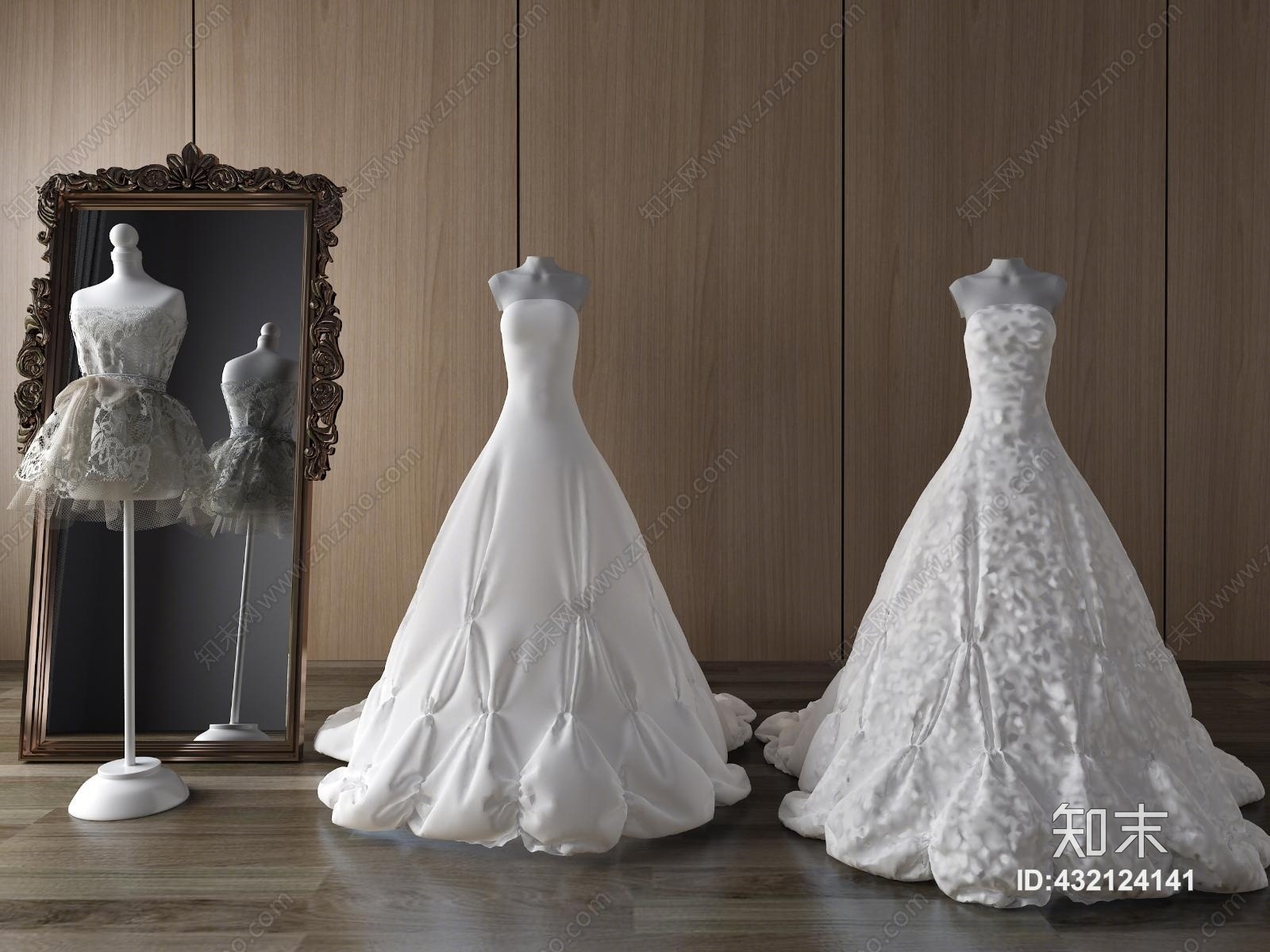 现代展示服装3D模型下载【ID:432124141】