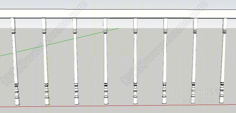 木质楼梯护手SU模型下载【ID:332285793】