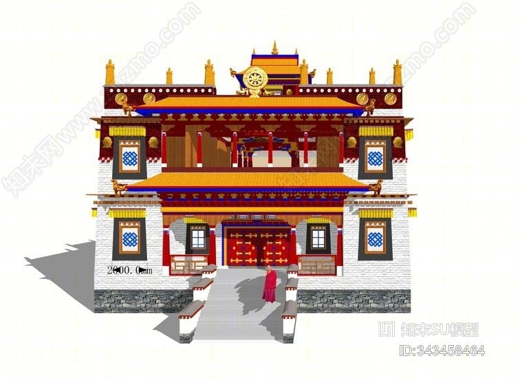 曲桑寺SU模型下载【ID:343458464】