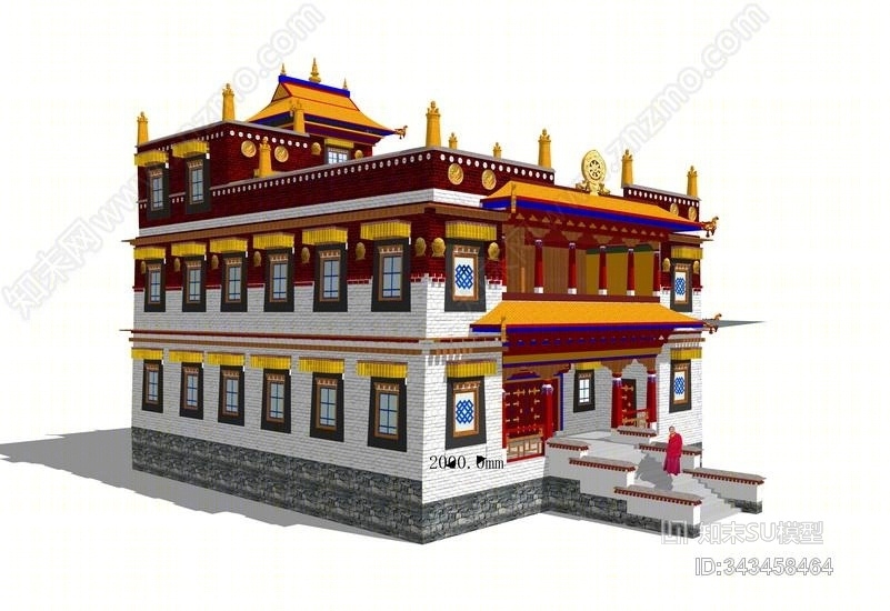 曲桑寺SU模型下载【ID:343458464】