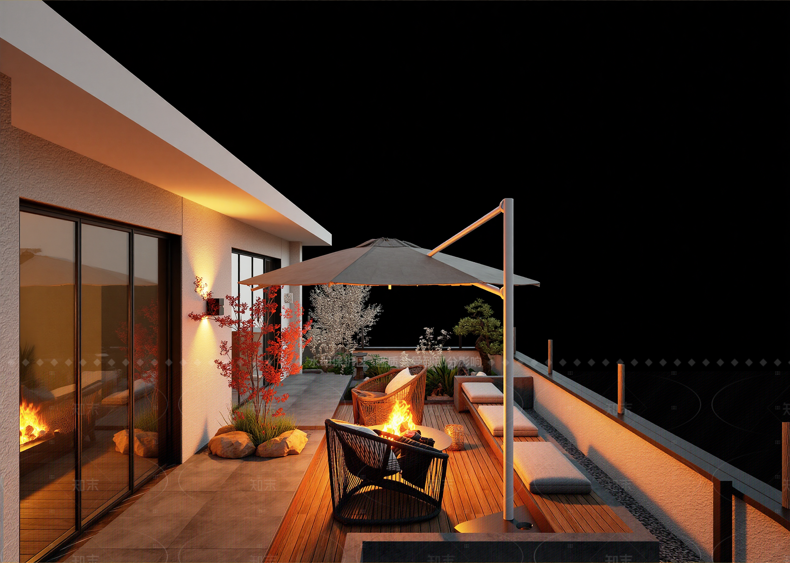 轻奢屋顶花园3D模型下载【ID:1214644407】