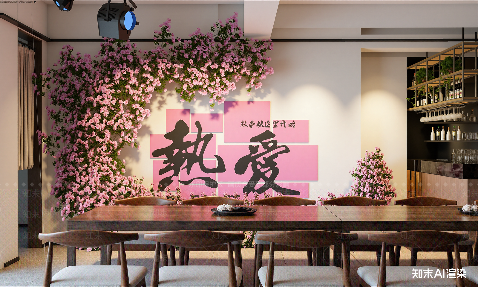 工业茶餐厅3D模型渲染效果图