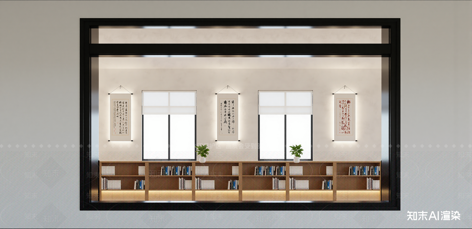 新中式书房SU模型下载【ID:1215206750】