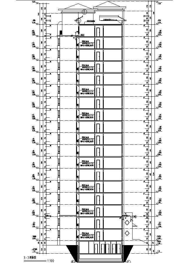 [宁夏]高层塔式砖混结构住宅小区施工图（含商业、会所...cad施工图下载【ID:167241146】