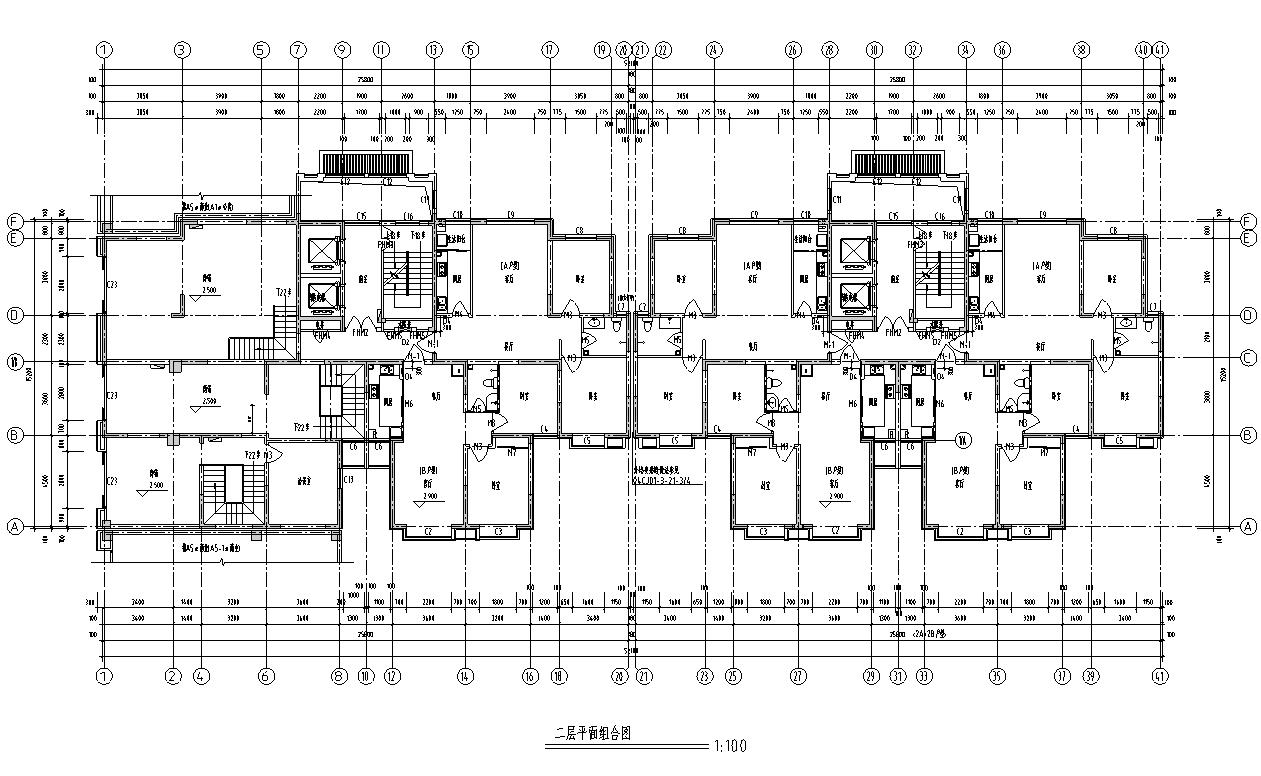 [宁夏]高层塔式砖混结构住宅小区施工图（含商业、会所...cad施工图下载【ID:167241146】