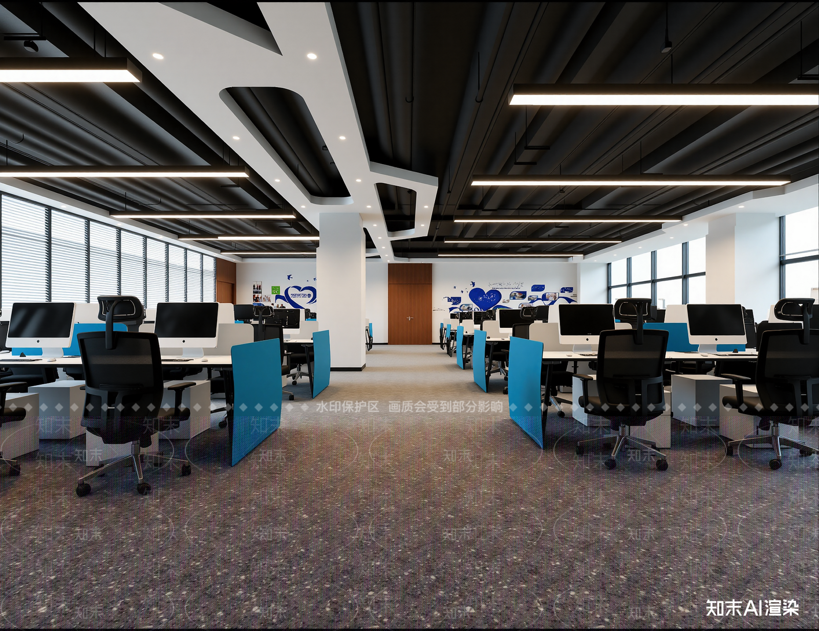 现代办公区3D模型下载【ID:1214570850】