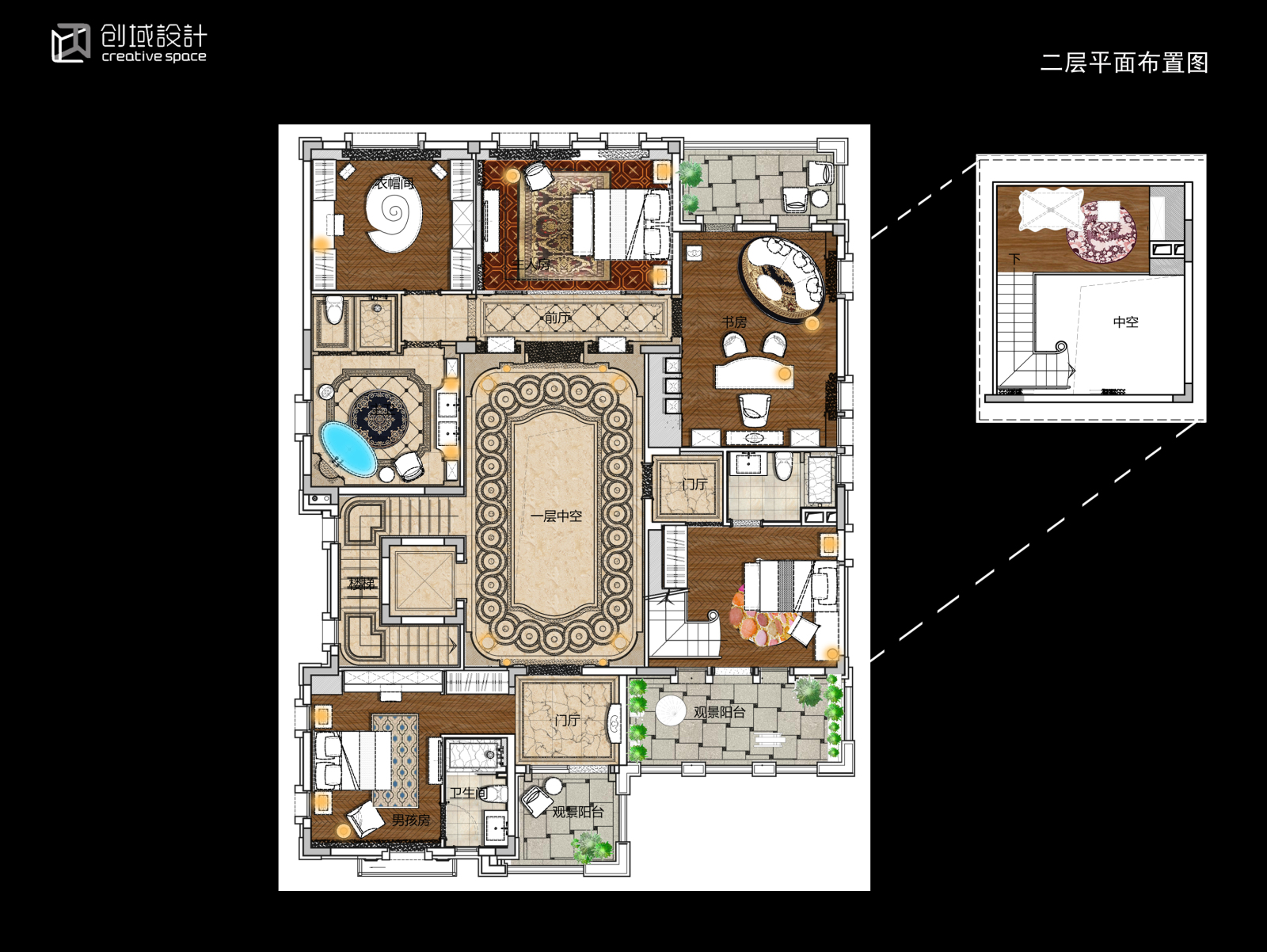 [欧式风格]--万科·五龙山别墅样板间施工图下载【ID:530909409】