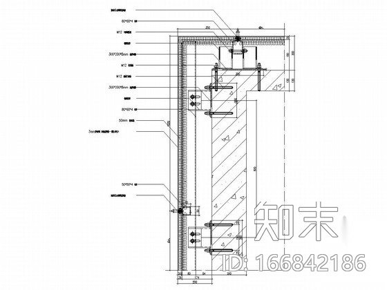 电梯井幕墙结构设计图cad施工图下载【ID:166842186】