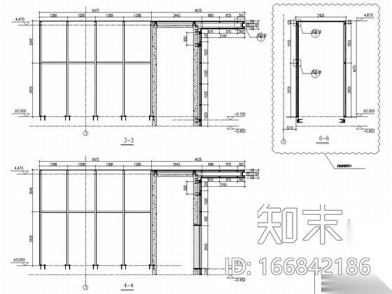 电梯井幕墙结构设计图cad施工图下载【ID:166842186】